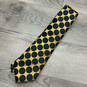 Gold and Navy Polka Dot Bow Knot Tie